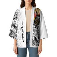 Japanese Samurai Warrior Kimono White Polynesian Tattoo Style - Polynesian Pride