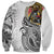 Japanese Samurai Warrior Sweatshirt White Polynesian Tattoo Style