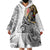 Japanese Samurai Warrior Wearable Blanket Hoodie White Polynesian Tattoo Style