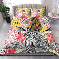Japanese Samurai Warrior Bedding Set Colorful Polynesian Tattoo Style