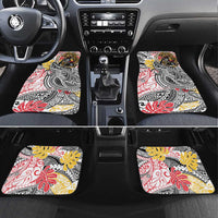 Japanese Samurai Warrior Car Mats Colorful Polynesian Tattoo Style