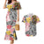 Japanese Samurai Warrior Couples Matching Mermaid Dress and Hawaiian Shirt Colorful Polynesian Tattoo Style