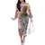 Japanese Samurai Warrior Family Matching Off The Shoulder Long Sleeve Dress and Hawaiian Shirt Colorful Polynesian Tattoo Style