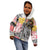 Japanese Samurai Warrior Kid Hoodie Colorful Polynesian Tattoo Style