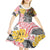 Japanese Samurai Warrior Kid Short Sleeve Dress Colorful Polynesian Tattoo Style