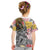 Japanese Samurai Warrior Kid T Shirt Colorful Polynesian Tattoo Style
