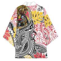 Japanese Samurai Warrior Kimono Colorful Polynesian Tattoo Style - Polynesian Pride