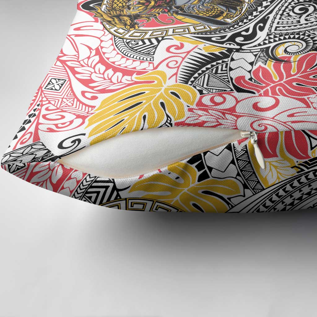 Japanese Samurai Warrior Pillow Cover Colorful Polynesian Tattoo Style LT9 - Polynesian Pride