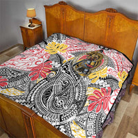 Japanese Samurai Warrior Quilt Colorful Polynesian Tattoo Style