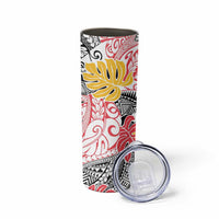 Japanese Samurai Warrior Skinny Tumbler Colorful Polynesian Tattoo Style LT9 - Polynesian Pride