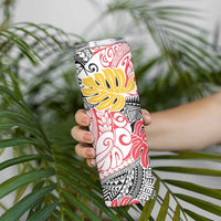 Japanese Samurai Warrior Skinny Tumbler Colorful Polynesian Tattoo Style LT9 - Polynesian Pride