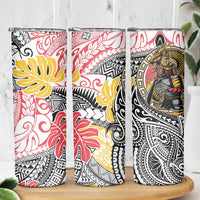 Japanese Samurai Warrior Skinny Tumbler Colorful Polynesian Tattoo Style LT9 - Polynesian Pride