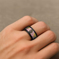 Japanese Samurai Warrior Spinner Ring Colorful Polynesian Tattoo Style - Polynesian Pride