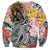 Japanese Samurai Warrior Sweatshirt Colorful Polynesian Tattoo Style