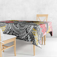 Japanese Samurai Warrior Tablecloth Colorful Polynesian Tattoo Style