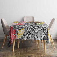 Japanese Samurai Warrior Tablecloth Colorful Polynesian Tattoo Style