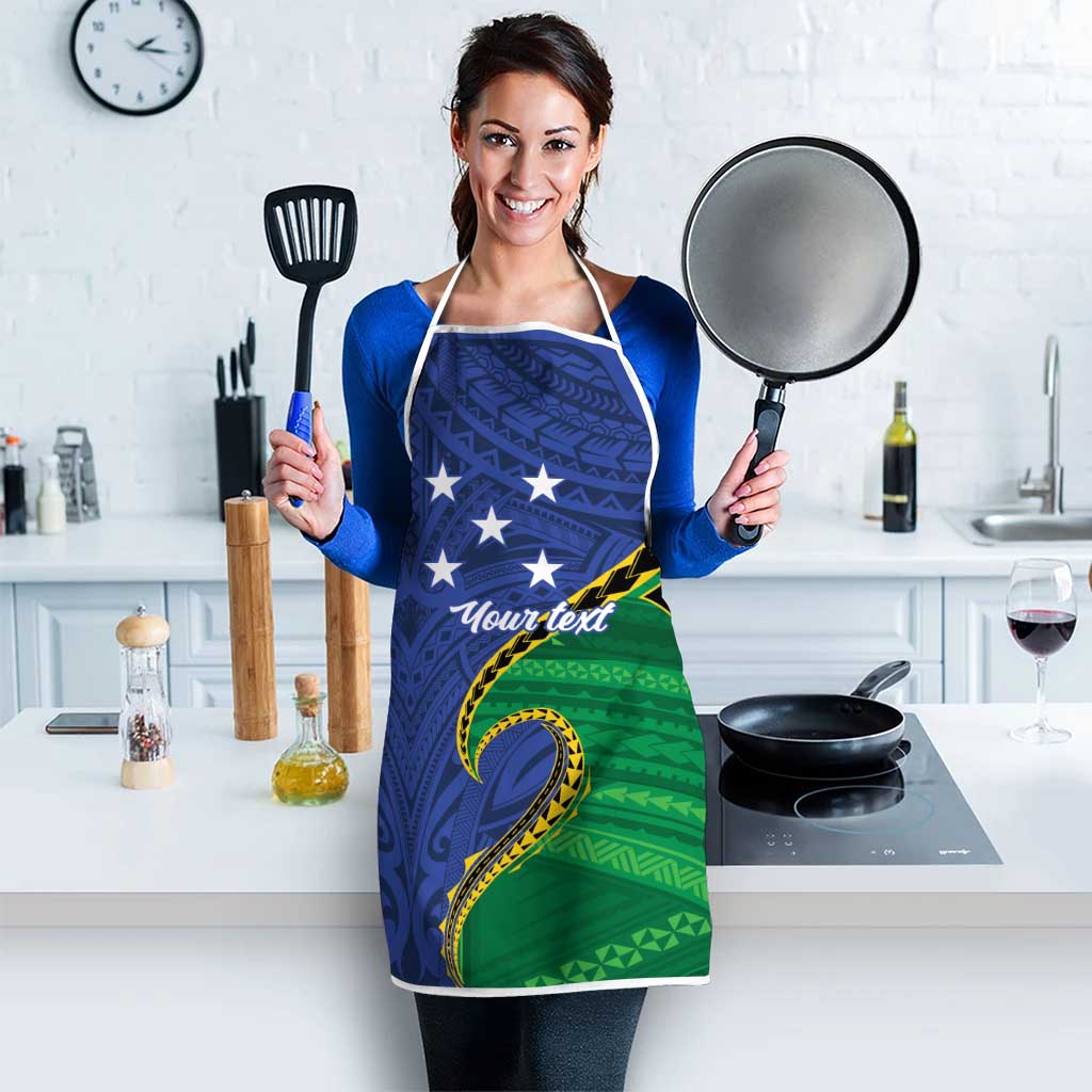 Solomon Islands Independence Day 1978 Personalised Apron Polynesian Pattern with Flag Style - Polynesian Pride