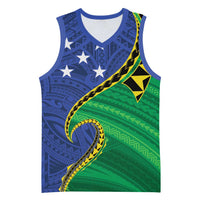 Solomon Islands Independence Day 1978 Personalised Basketball Jersey Polynesian Pattern with Flag Style - Polynesian Pride