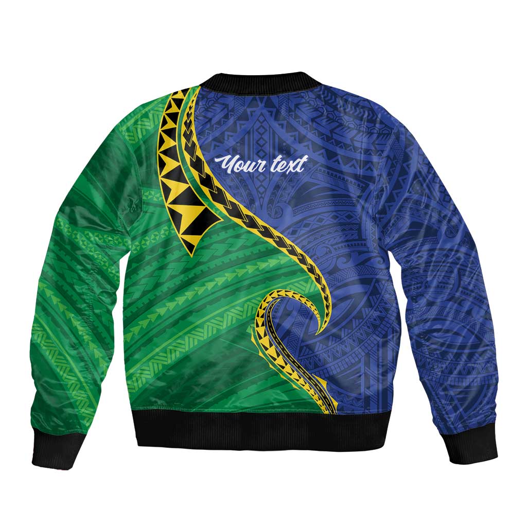 Solomon Islands Independence Day 1978 Personalised Bomber Jacket Polynesian Pattern with Flag Style LT9 - Polynesian Pride