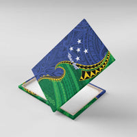 Solomon Islands Independence Day 1978 Personalised Canvas Wall Art Polynesian Pattern with Flag Style