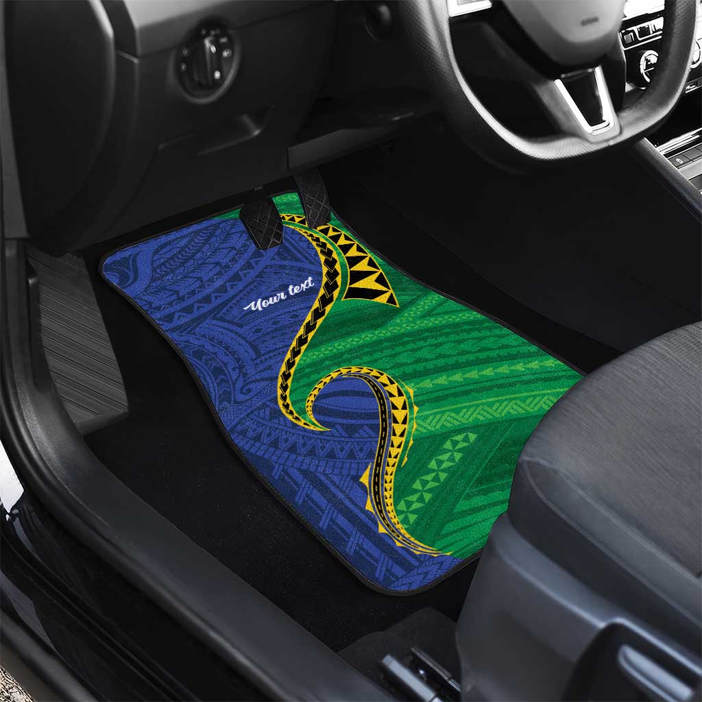 Solomon Islands Independence Day 1978 Personalised Car Mats Polynesian Pattern with Flag Style
