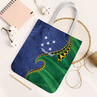 Solomon Islands Independence Day 1978 Personalised Tote Bag Polynesian Pattern with Flag Style - Polynesian Pride