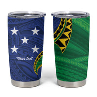 Solomon Islands Independence Day 1978 Personalised Tumbler Cup Polynesian Pattern with Flag Style
