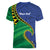 Solomon Islands Independence Day 1978 Personalised Women V-Neck T-Shirt Polynesian Pattern with Flag Style