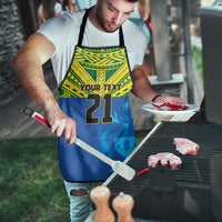 Solomon Islands Rugby Custom Apron Simple Coat of arm Polynesian Pattern - Polynesian Pride