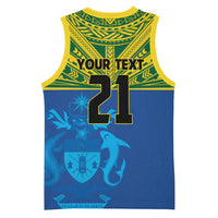 Solomon Islands Rugby Custom Basketball Jersey Simple Coat of arm Polynesian Pattern LT9 - Polynesian Pride
