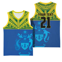 Solomon Islands Rugby Custom Basketball Jersey Simple Coat of arm Polynesian Pattern LT9 - Polynesian Pride