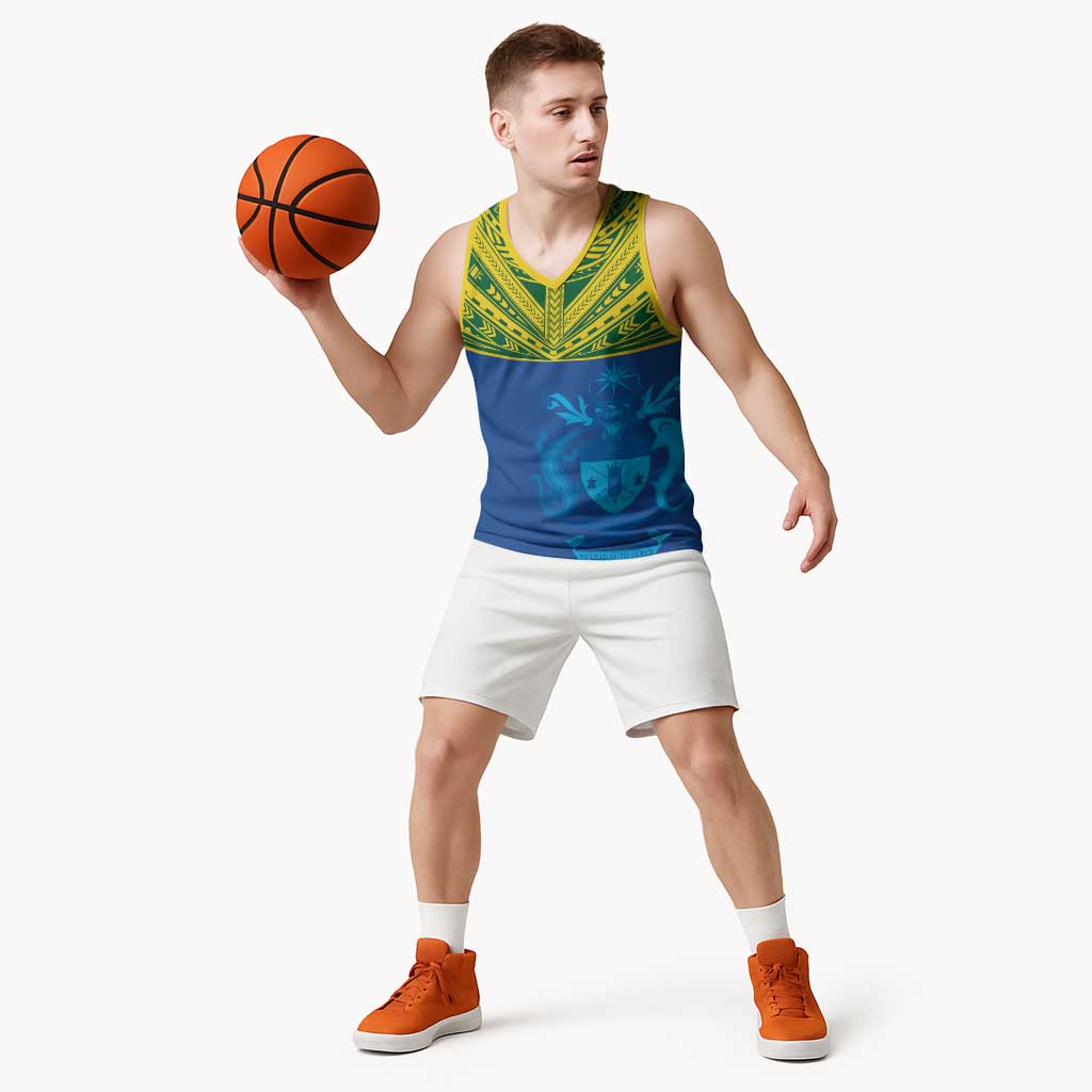 Solomon Islands Rugby Custom Basketball Jersey Simple Coat of arm Polynesian Pattern LT9 - Polynesian Pride