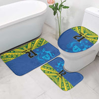 Solomon Islands Rugby Custom Bathroom Set Simple Coat of arm Polynesian Pattern - Polynesian Pride