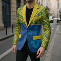 Solomon Islands Rugby Custom Blazer Simple Coat of arm Polynesian Pattern - Polynesian Pride