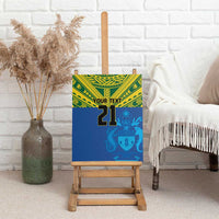 Solomon Islands Rugby Custom Canvas Wall Art Simple Coat of arm Polynesian Pattern