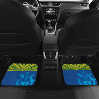 Solomon Islands Rugby Custom Car Mats Simple Coat of arm Polynesian Pattern