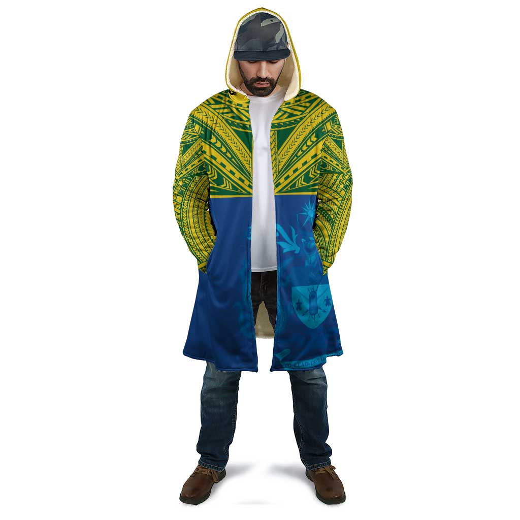 Solomon Islands Rugby Custom Cloak Simple Coat of arm Polynesian Pattern - Polynesian Pride