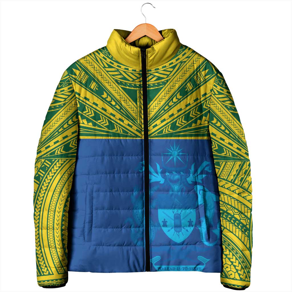Solomon Islands Rugby Custom Padded Jacket Simple Coat of arm Polynesian Pattern LT9 - Polynesian Pride