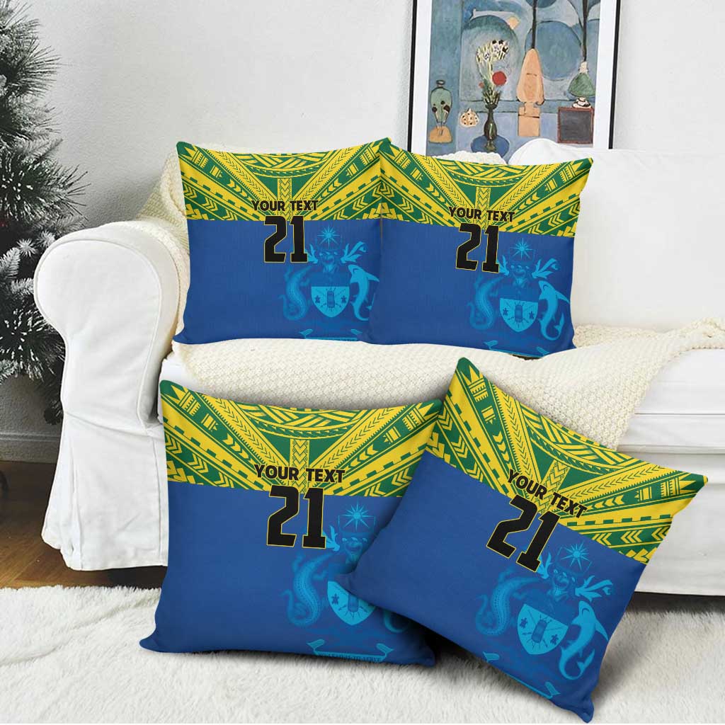 Solomon Islands Rugby Custom Pillow Cover Simple Coat of arm Polynesian Pattern LT9 - Polynesian Pride