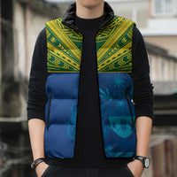 Solomon Islands Rugby Custom Sleeveless Puffer Jacket Simple Coat of arm Polynesian Pattern LT9 - Polynesian Pride