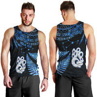 Custom Matariki New Zealand Men Tank Top Maori Manaia with Paua Shell - Blue LT9 - Polynesian Pride