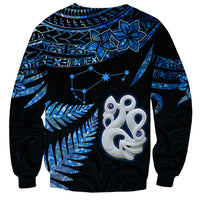 Custom Matariki New Zealand Sweatshirt Maori Manaia with Paua Shell - Blue LT9 - Polynesian Pride