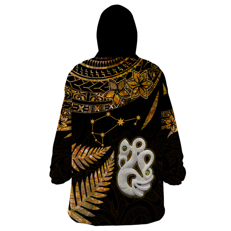 Personalised Maori New Year Sherpa Hoodie Matariki Mix Paua Shell LT7