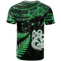 Maori T Shirt Matariki Stars Manaia with Paua Shell Green LT9 - Polynesian Pride