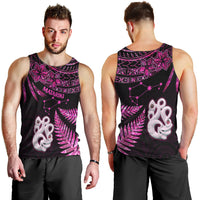 New Zealand Men Tank Top Matariki NZ Manaia with Paua Shell - Pink LT9 - Polynesian Pride