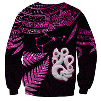 Custom New Zealand Sweatshirt Matariki NZ Manaia with Paua Shell - Pink LT9 - Polynesian Pride