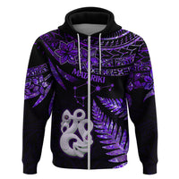 New Zealand Hoodie Matariki NZ Manaia with Paua Shell Purple LT9 - Polynesian Pride