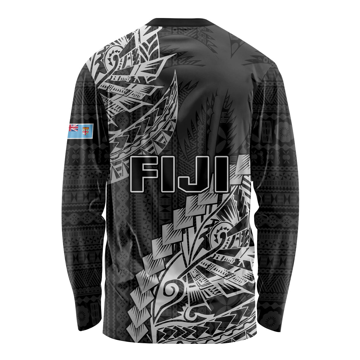 Fiji Rugby Long Sleeve Shirt Kaiviti Fijian Tribal World Cup Black LT9 - Polynesian Pride