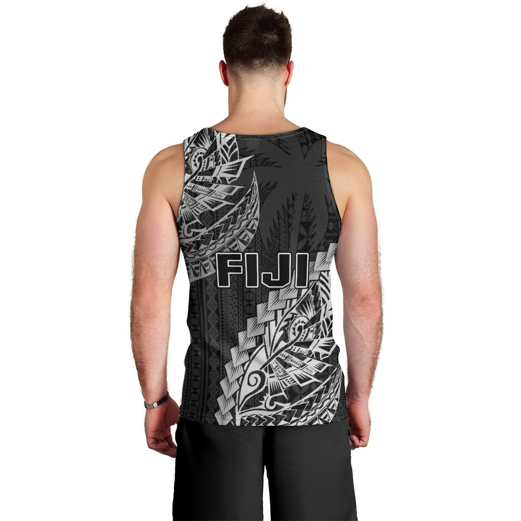Fiji Rugby Men Tank Top Kaiviti Fijian Tribal World Cup Black LT9 - Polynesian Pride