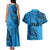 Fiji Rugby Couples Matching Tank Maxi Dress and Hawaiian Shirt Kaiviti Fijian Tribal World Cup Blue No1 LT9 - Polynesian Pride